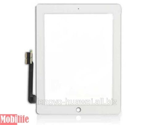 Сенсор + Len iPad 3/4 New Белый with flate cable fоригинальный button Home