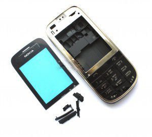 Корпус Nokia 202 Asha black high copy полный комплект