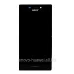 Дисплей Sony D2306 Xperia M2 в комплекте черным с тачскрином и корпусной рамкой