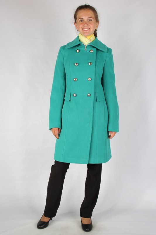 Пальто демисезонное кашемир зеленый p-0683