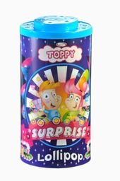 Карамель на палочке Toppy surprise, фруктовое ассорти с сюрприз- игрушкой, 12гр*40шт*6 банок