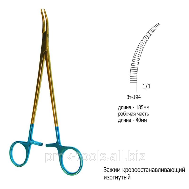 Зажим кровоостанавливающий изогнутый Зт-194