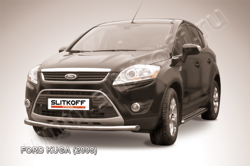 Защита переднего бампера d57 из нержавеющей стали Ford Kuga (2008) FKG006