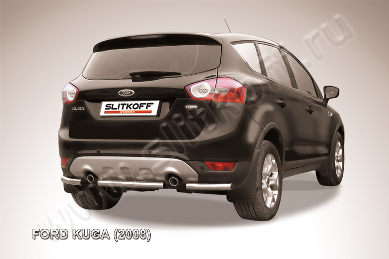 Защита заднего бампера d57 из нержавеющей стали Ford Kuga (2008) FKG012