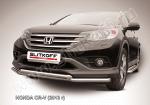 Защита переднего бампера d57+d42 двойная из нержавеющей стали Honda CR-V (2013) (2L) HCRV13-003