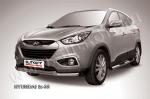 Защита переднего бампера d57+d42 двойная из нержавеющей стали Hyundai ix-35 Hix35-002