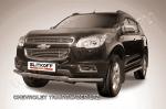 Защита переднего бампера d57+d57 двойная из нержавеющей стали Chevrolet Trailblazer (2012) CHTB12-004