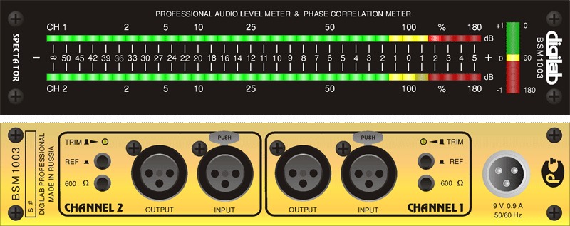 Профессиональный двухканальный измеритель уровня аудио сигнала BSM-1003