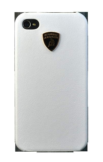 Крышка Lamborghini Diablo Leather для iPhone 4 белая