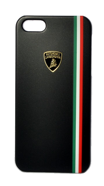 Крышка Lamborghini Tricolor для iPhone 5 черная