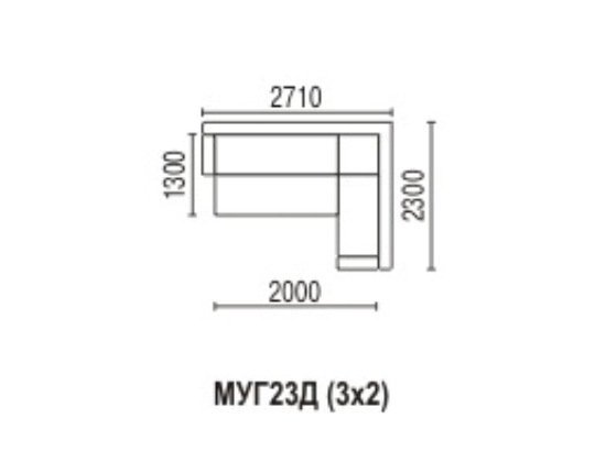 Мягкий угол Глория-23Д (3х2)