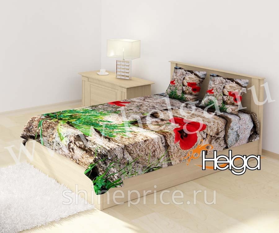 Маки на камнях арт.ТФМ2758 (155х220-1шт) фотопокрывало