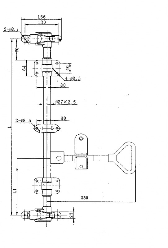 Замок штанговый наружный ручка Delta 61011 D