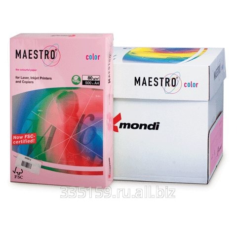 Бумага Maestro color А4, 80 г/м2, 500 л., пастель розовая PI25