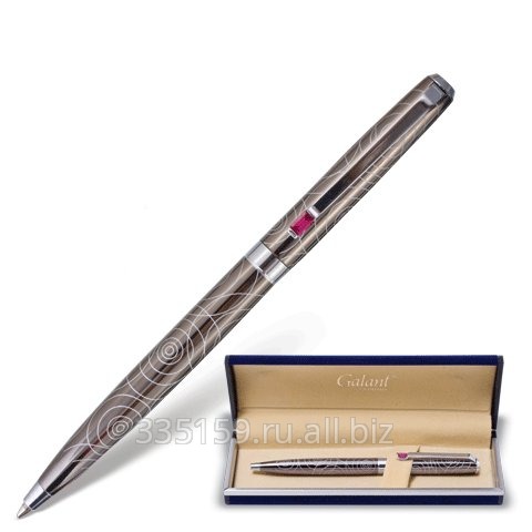 Ручка шариковая Galant GFP031, подарочная, корпус серебристый, хромированные детали, синяя