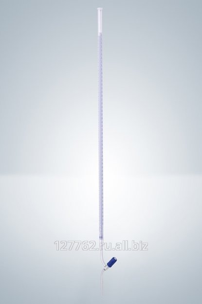 Бюретка Hirschmann 10 : 0,02 мл, класс B, с линией Шеллбаха, светлое стекло, синяя градуировка, клапанный PTFE кран Артикул 3110260