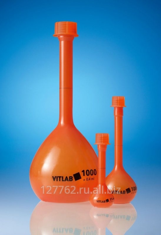 Колба мерная VITLAB с винтовой крышкой, opak, 100 мл, класс А, PMP Артикул 673040