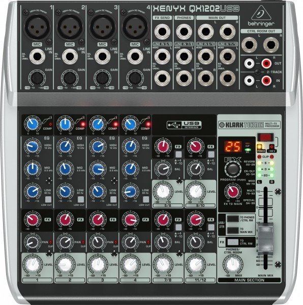 Микшерный пульт BEHRINGER XENYX QX1202USB с процессором эффектов Klark Teknik