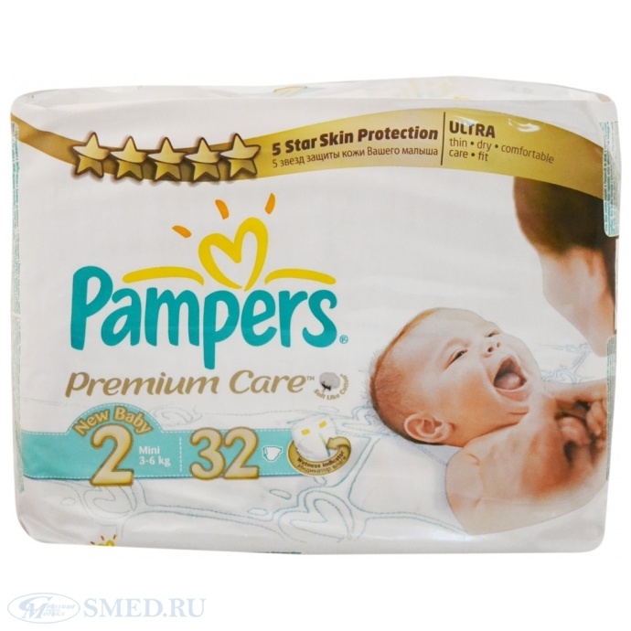 Подгузники PAMPERS PREMIUM CARE р.Мини 3-6 кг уп.32