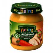 Пюре ХАЙНЦ (HEINZ) овощи с индеечкой рагу с 6 мес. 120 г