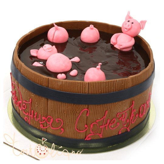 Праздничный торт Свинки в шоколаде №147