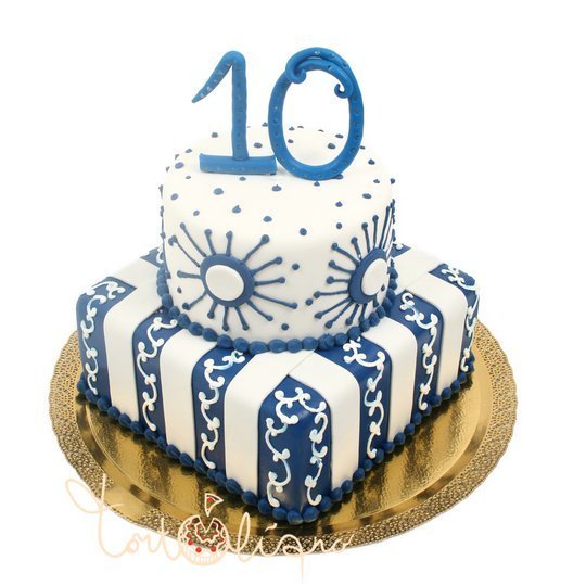 Свадебный торт на 10 лет №642