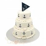Свадебный торт морской с якорями №611