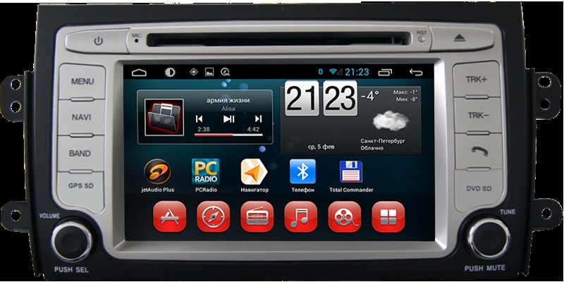 Штатное головное устройство CARMEDIA KR-7023 SUZUKI SX4 2006-2011 ANDROID 4.2