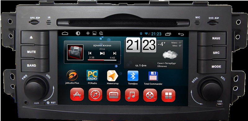 Штатное головное устройство CARMEDIA KR-7010 KIA MOHAVE ANDROID 4.2