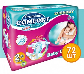 Подгузники АММА Premium Comfort (0-6кг) 72 шт (4)