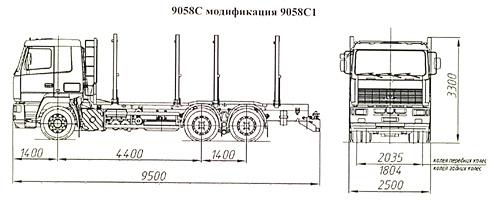 Лесовозы МАЗ, модификация: 9058С1, 9058С3