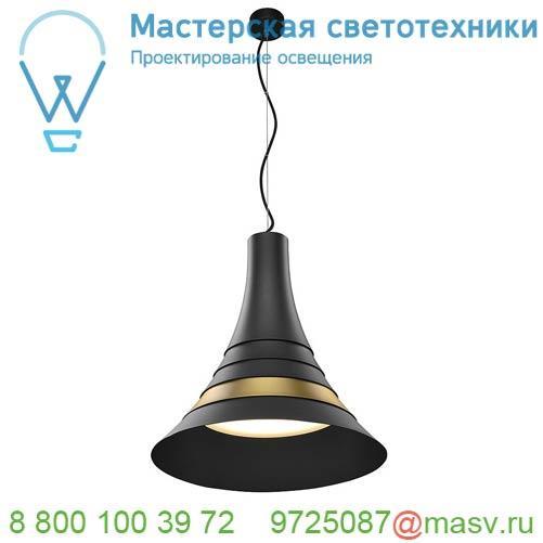 1001350 SLV BATO 45 LED PD светильник подвесной 30Вт с LED 2700К, 1450лм, 100°, черный/ латунь