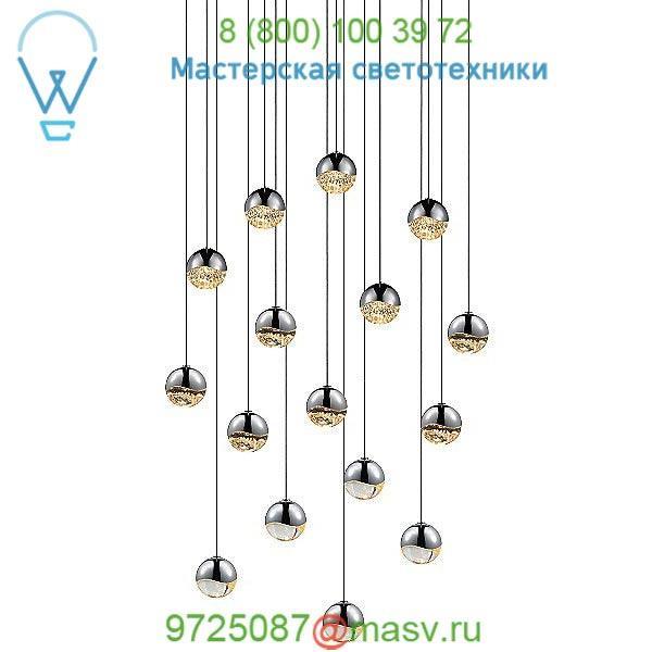 Grapes 16 Light LED Square Multipoint Pendant SONNEMAN Lighting 2923.01-SML, светильник