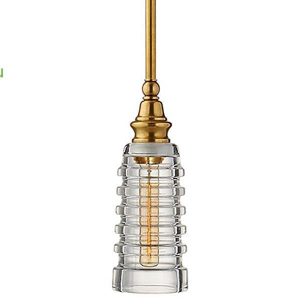 Visual Comfort OB-CHC 5474AB-CG Covington Mini Pendant Ribbed Glass (Brass/Narrow)- OPEN BOX, опенбокс