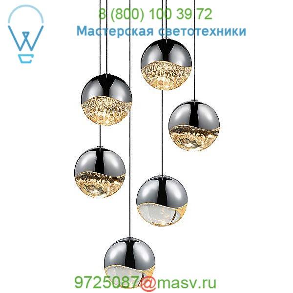 SONNEMAN Lighting Grapes 6Light LED Rnd Multipoint Pendant(Chrm/Lrg)-OPEN BOX , светильник