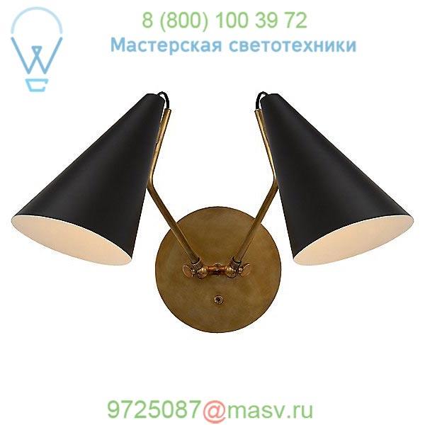Visual Comfort Clemente Double Wall Sconce ARN 2059HAB-BLK, настенный светильник бра