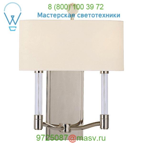 Waterloo Two Light Wall Sconce 3002-PN Hudson Valley Lighting, настенный светильник бра