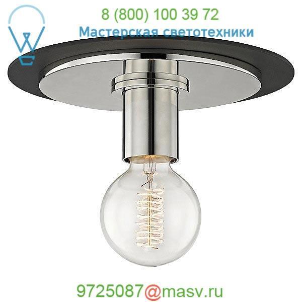 H137501S-AGB/BK Milo Flush Mount Ceiling Light Mitzi - Hudson Valley Lighting, светильник