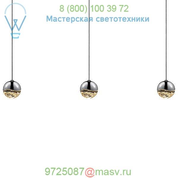 Grapes 3 Light LED Rectangular Multipoint Pendant SONNEMAN Lighting 2920.01-SML, светильник