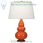 CR32X Robert Abbey Small Triple Gourd Table Lamp with Metal Base, настольная лампа