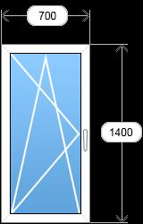 Окно одностворчатое 700x1400