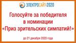 Выбирайте, кому достанется «Приз зрительских симпатий» на конкурсе Электросайт года - 2020