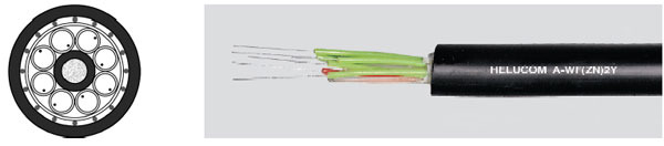 Наружный волоконно-оптический кабель A-WF(ZN)2Y, A-WF(ZN)2Y4Y