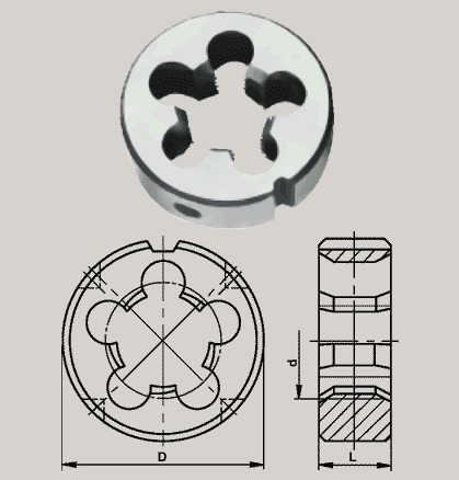 Плашки круглые для нарезания трубной цилиндрической резьбы