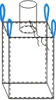 Биг-бэг 72,5х72,5х200, 4 стропы, плотность 220г/м2, с загрузочным люком