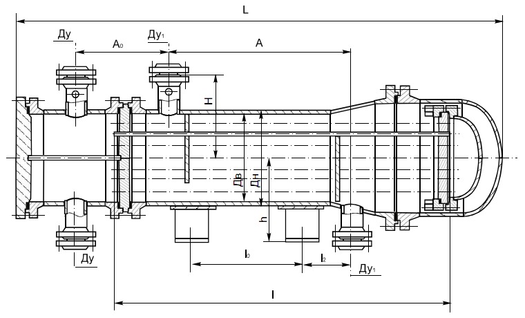 Теплообменник сдвоенный с плавающей головкой чертеж