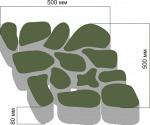 Тротуарная плитка Морской берег (500*500*80) серая, цветная