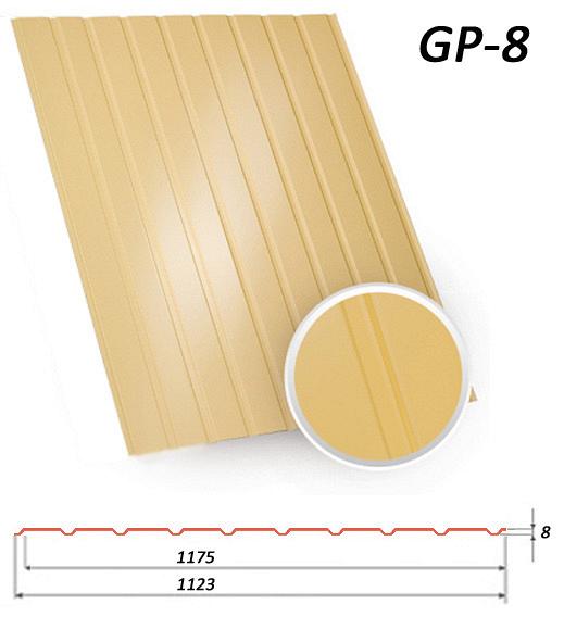 Профнастил ГП 8 0,45 мм Poliester от Битте