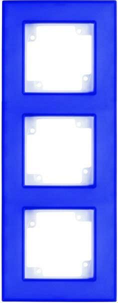 Рамка трехместная С513-015-001, синий полупрозрачный