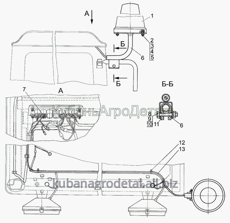 Запчасти для сельхозтехники МТЗ-1021.3 Установка маяка сигнального